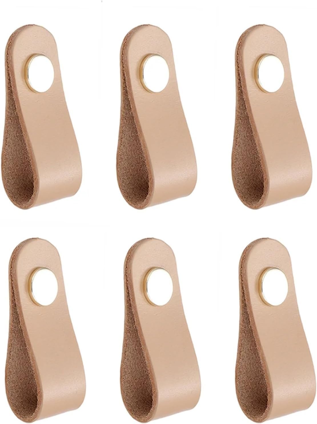 Gkirqvpe One Color Cabinet Knobs, Pack Of 6 Pu Leather 1 Hole Cabinet Drawer Pulls With Screws 70X21mm For Study Wardrobe
