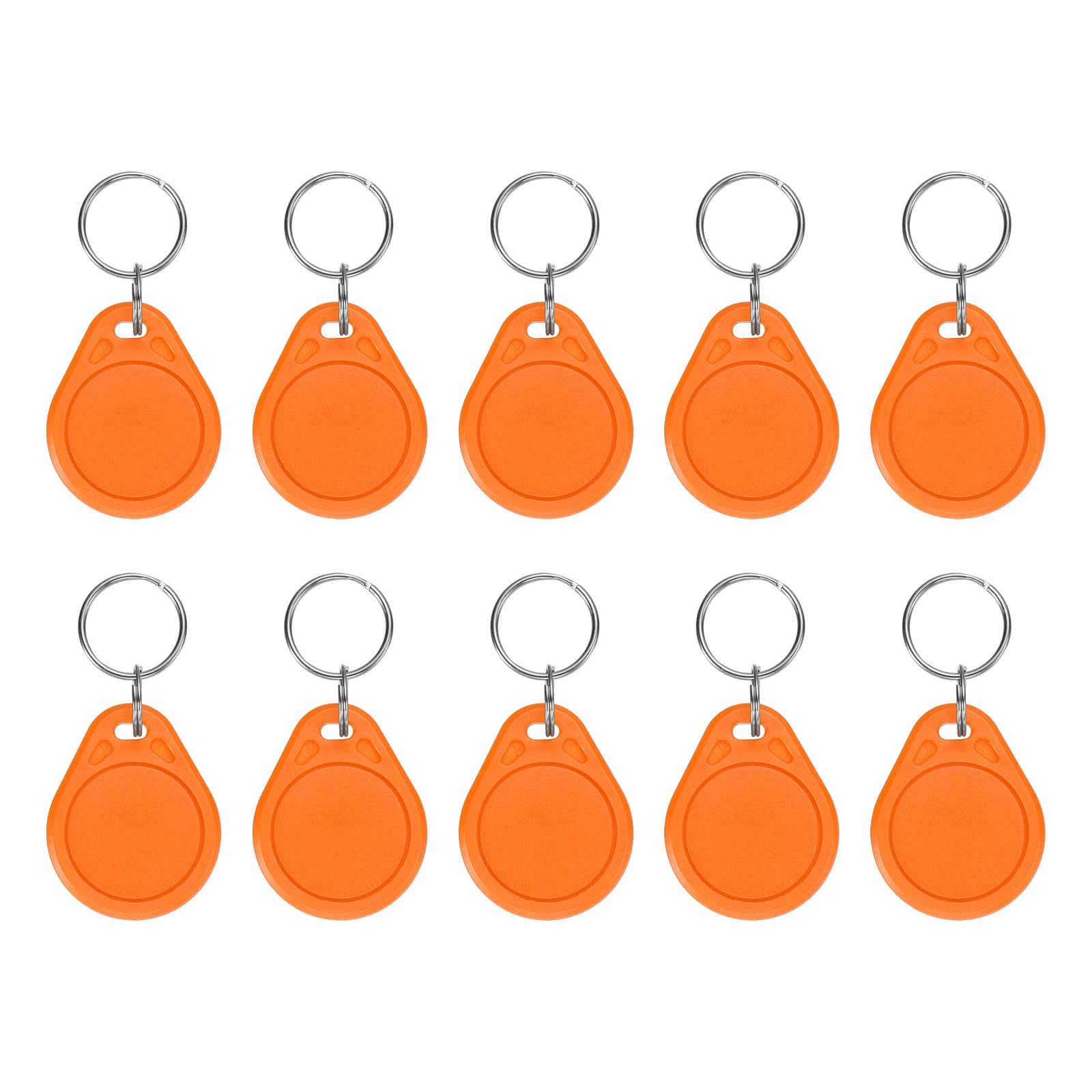 PATIKIL 10 Pcs 13.56MHz UID Writable Rewritable Smart Key Fobs, Clone IC Key Fob Tags Blank Smart Card Key Classic 1K for Entry Access Control System, Deep Orange