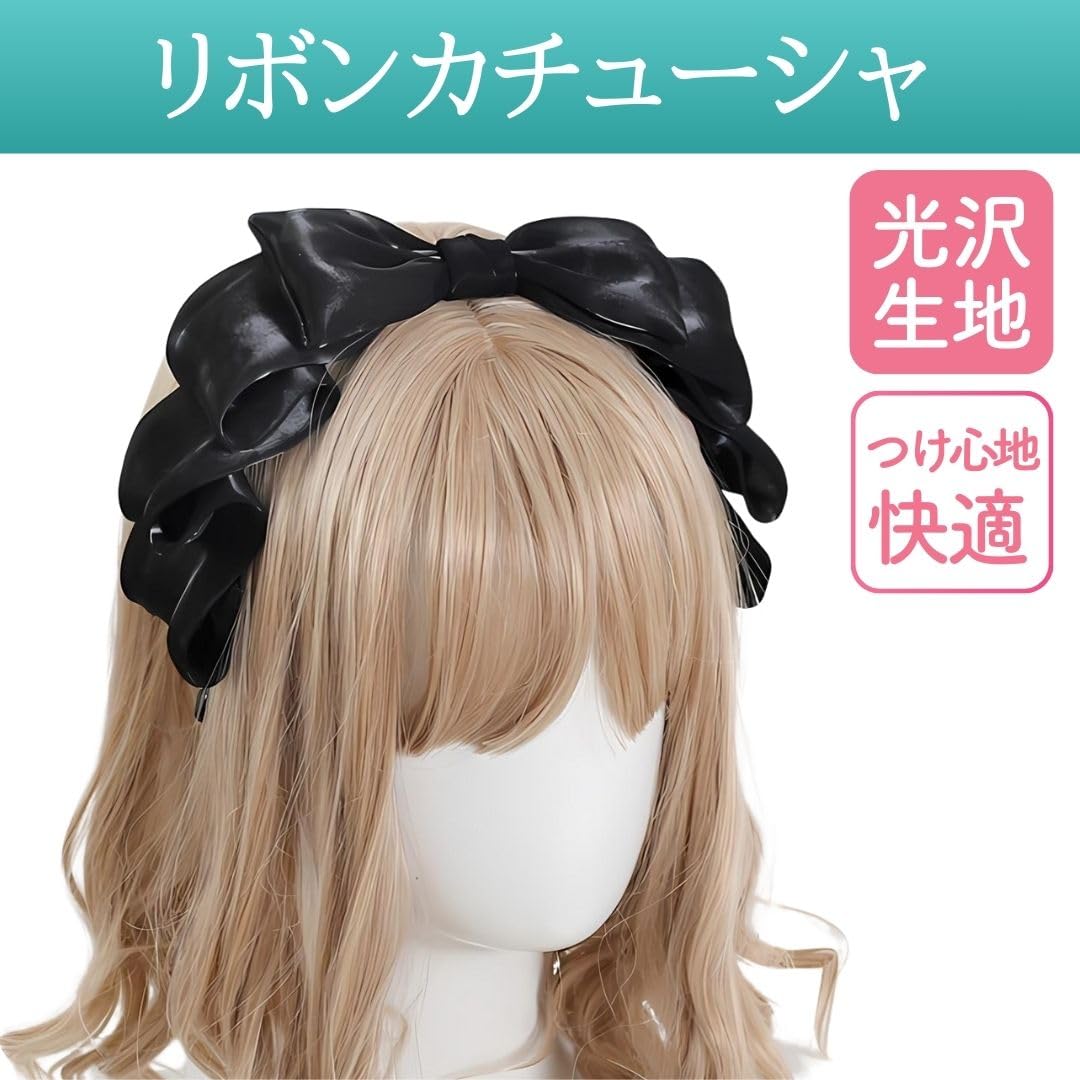 Amazon.co.jp: ロリータ リボン カチューシャ サテン レース 蝶結び 髪 