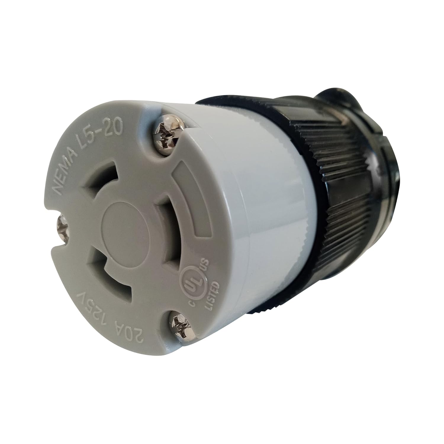 NEMA L5-20 Grounding Locking Connector | 6-Pack | 20A 125V AC, 2 Pole 3 Wire, cUL Listed