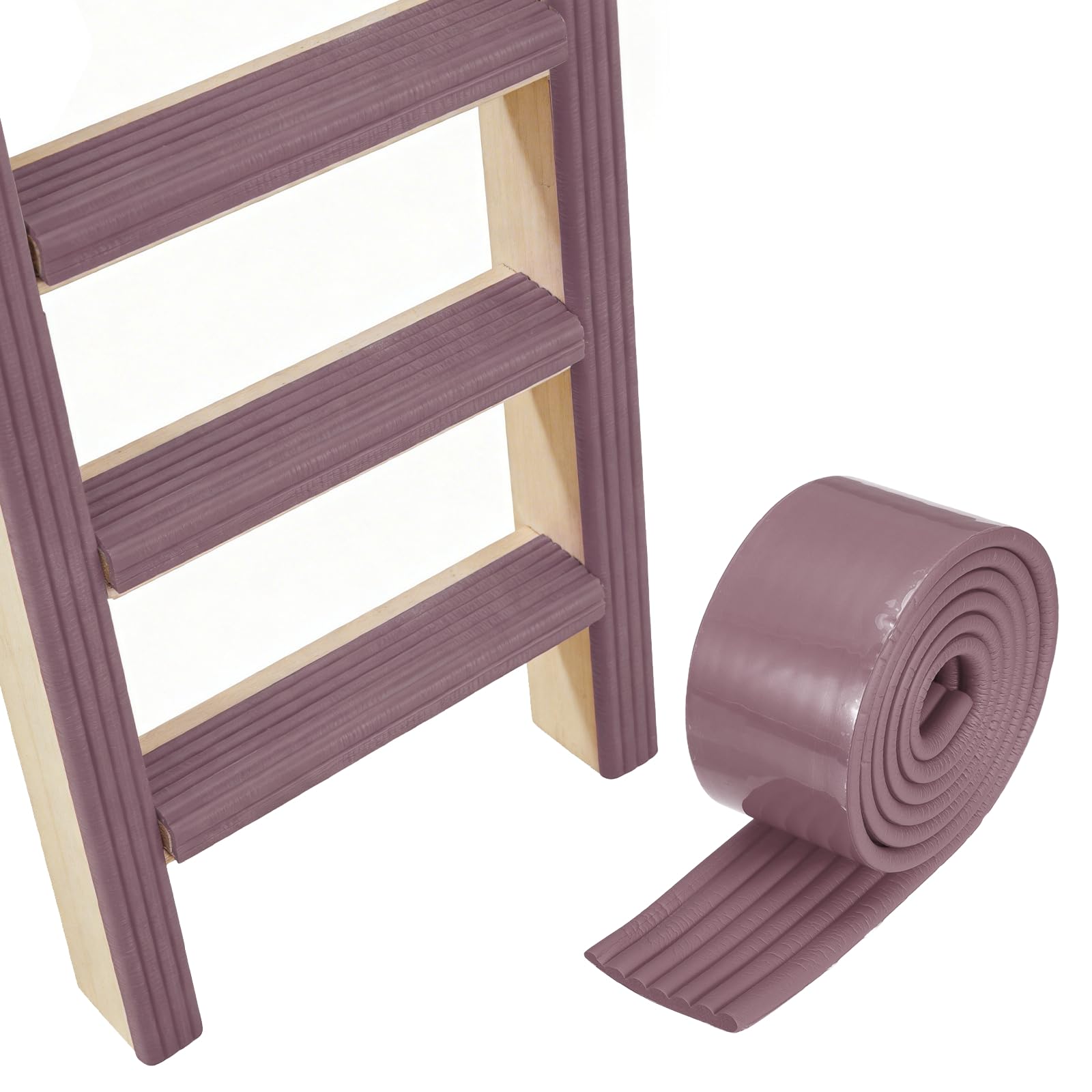 PATIKIL Bunk Bed Ladder Pad, (6.5ft, Brown), Self-Adhesive Bunk Bed Step Foam Padding Soft Extra-Wide Edge Protector Traction Treads, Suit for - Stair Steps/Bedroom/Kitchen