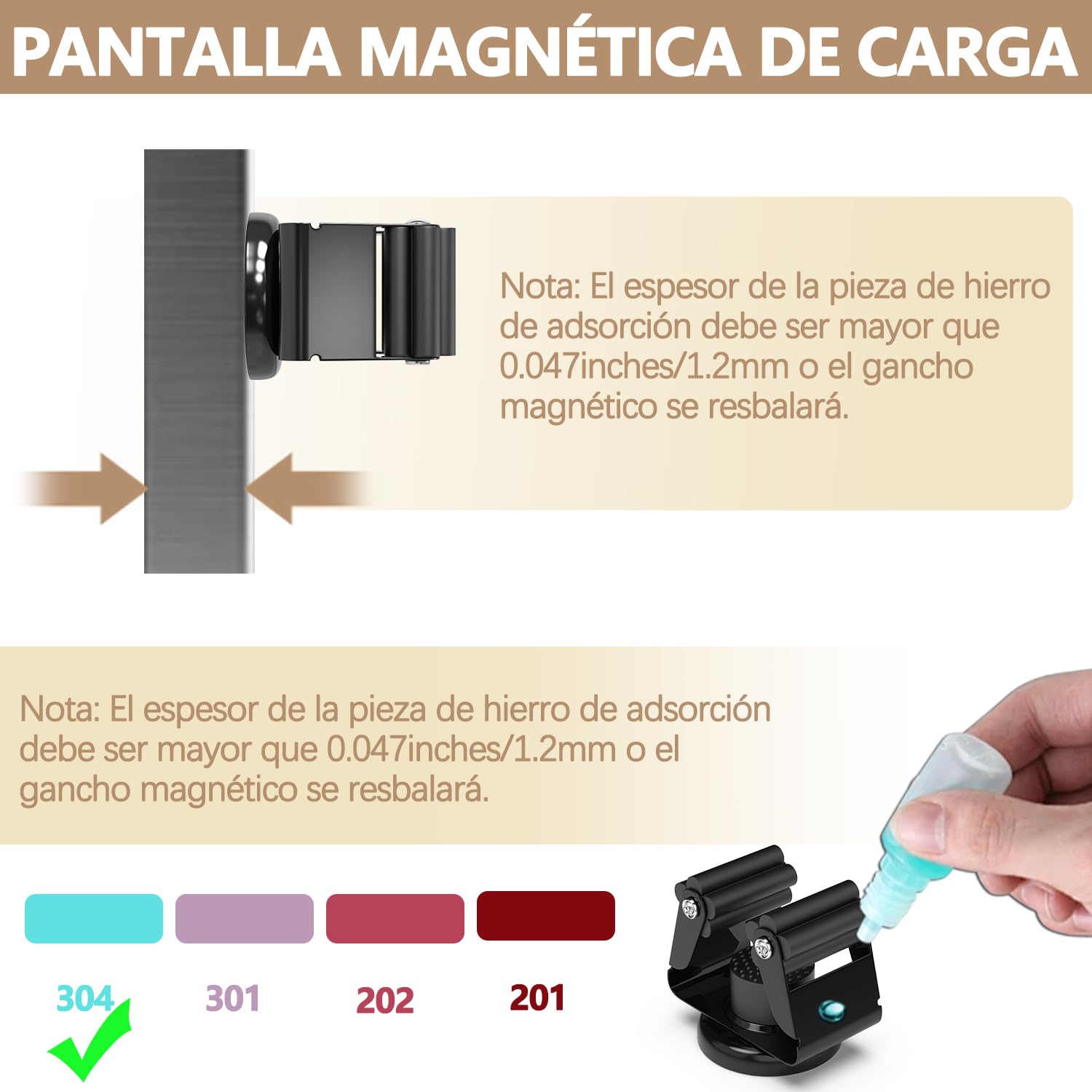 3-H 8 soportes magnéticos para escobas, de acero inoxidable, para escobas, herramientas de jardín y escobas, con 8 ganchos magnéticos para cocina, baño, garaje, jardín, hogar, color negro