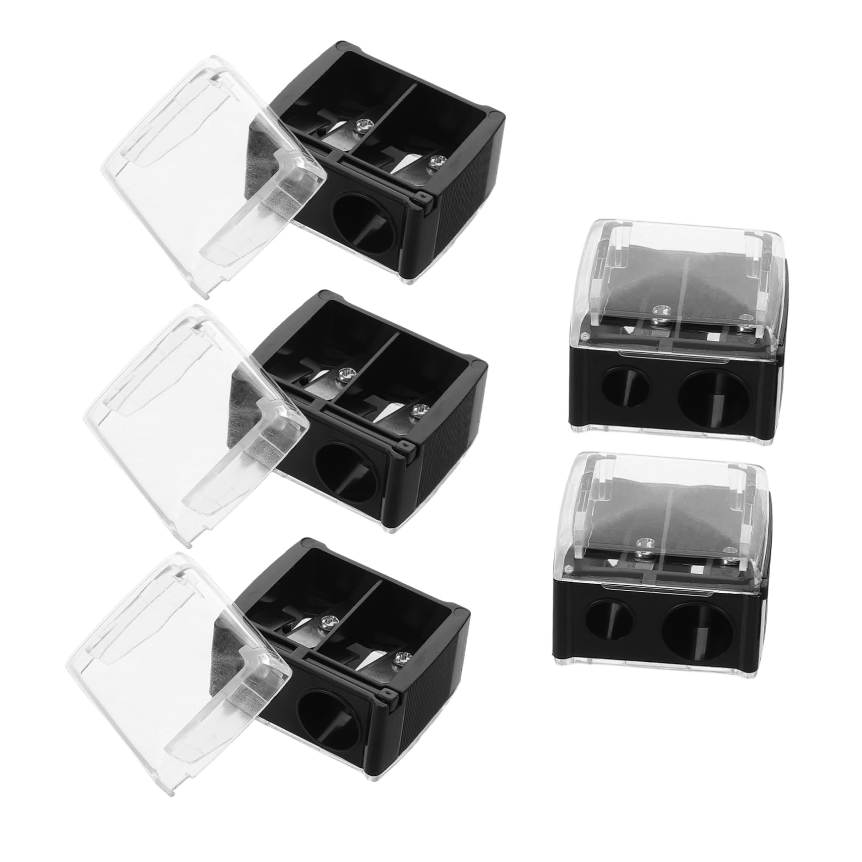 FOMIYES 5pcs Dual Holes Pencil Sharpener Handheld and Manual Pencil Sharpener Cosmetic Sharpener Eyeliner Sharpener Makeup Sharpener
