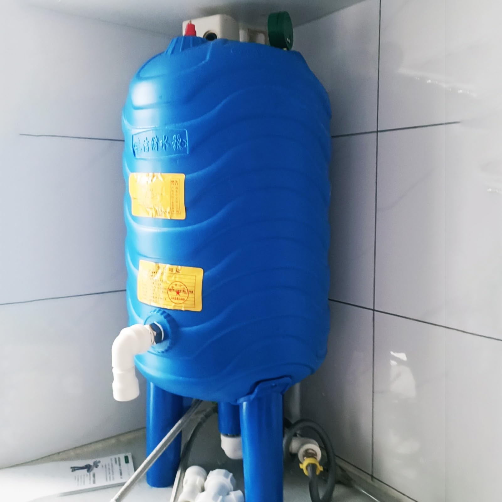 Tanque de PresióN de Pozo Tanque De Agua A Presión Con Presostato, Contenedores De Almacenamiento De Agua Presurizada De 60 100 120 150 200 250 300 L, Tanques Verticales Grandes De PE(120L/32Gal)