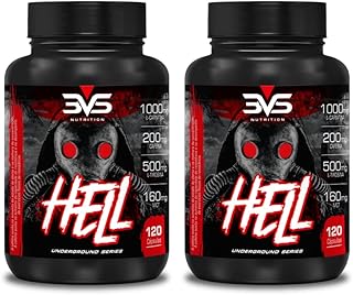 Kit 2x Termogênico Hell 120 Cápsulas 3VS Nutrition · Cafeína + Sinefrina · Underground · 240 cápsulas