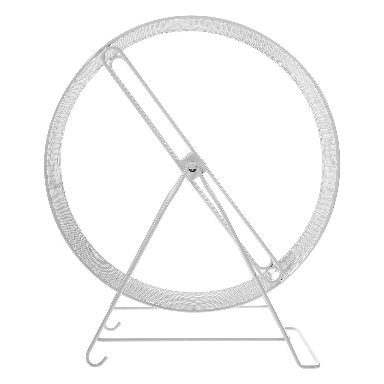 Operitacx Rueda de Ejercicio Silenciosa Confiable para Correr y Ejercicio Diario con Material de Hierro Blanco para Hámster y Pequeños Animales en Jaulas