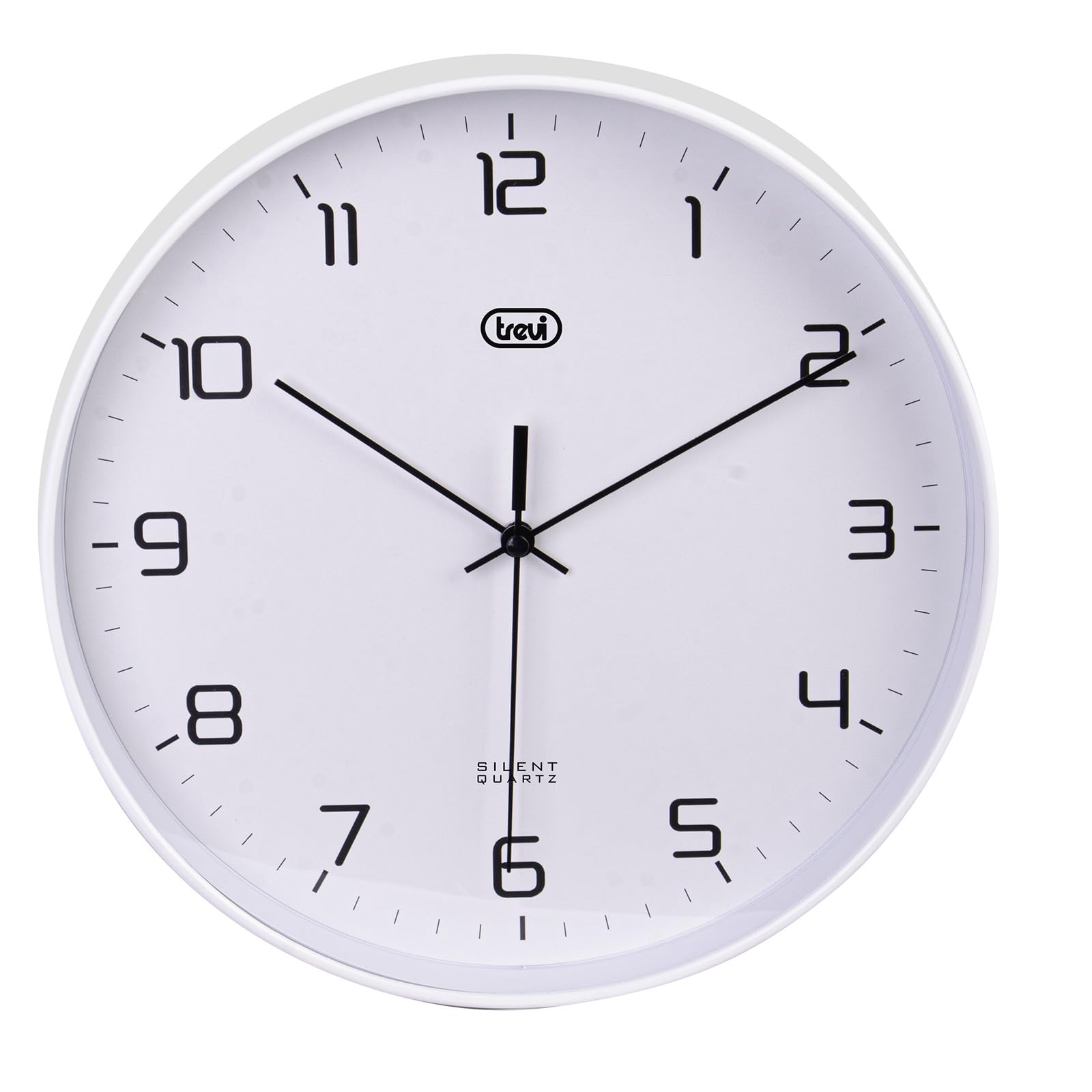 NeXtime Orologio Da Parete E Da Tavolo Big Stripe Mini Dome 20 Cm - Bianco, Silenzioso, Design A Cupola In Vetro
