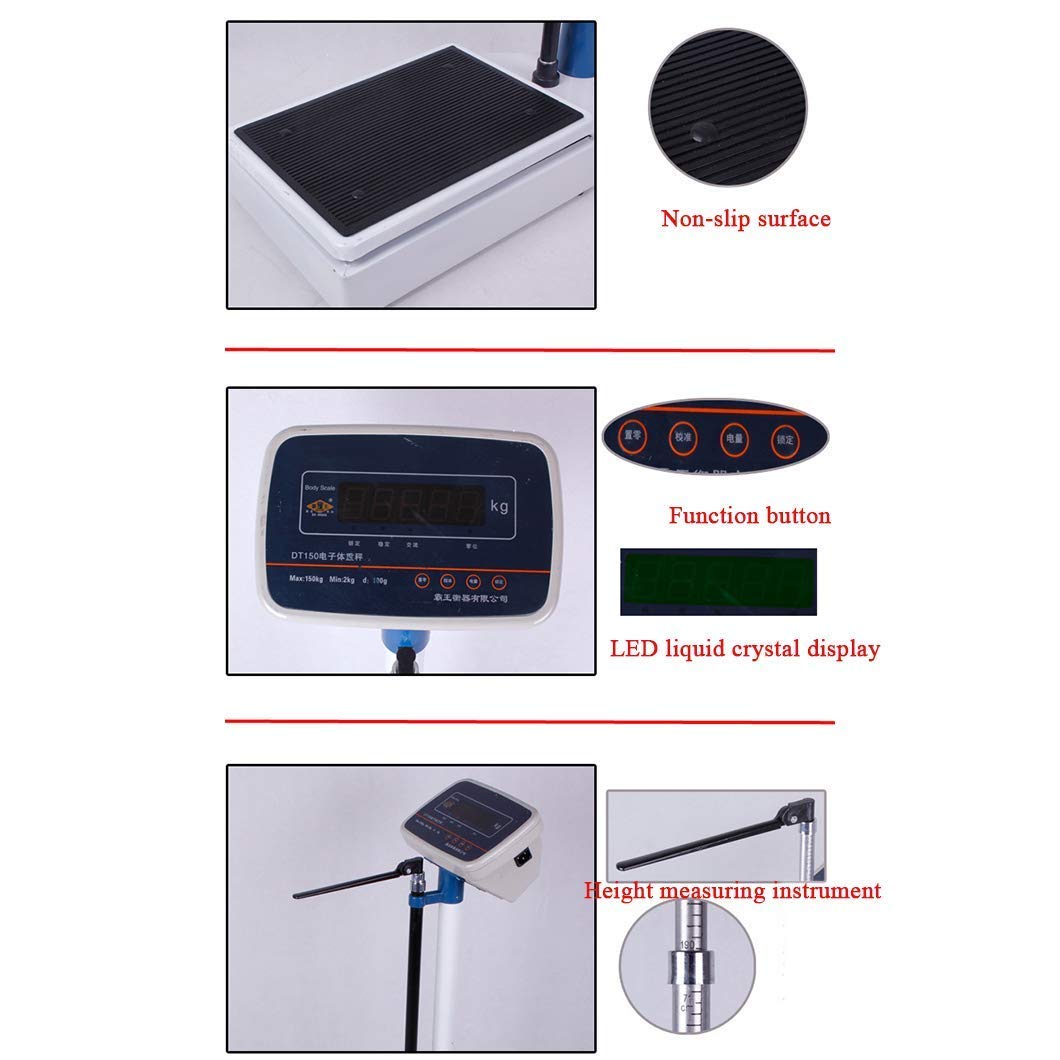 Báscula electrónica con Pantalla Digital Inteligente, báscula de Altura y Peso, con Pantalla LED, fácil de operar, Adecuada para Todas Las Edades