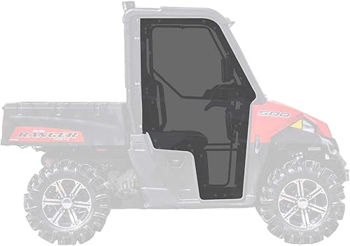SuperATV - Puertas de caja de cabina para Polaris Ranger de tamaño mediano 500 570 EV EX (ver ajuste), policarbonato tintado con luz, resistente