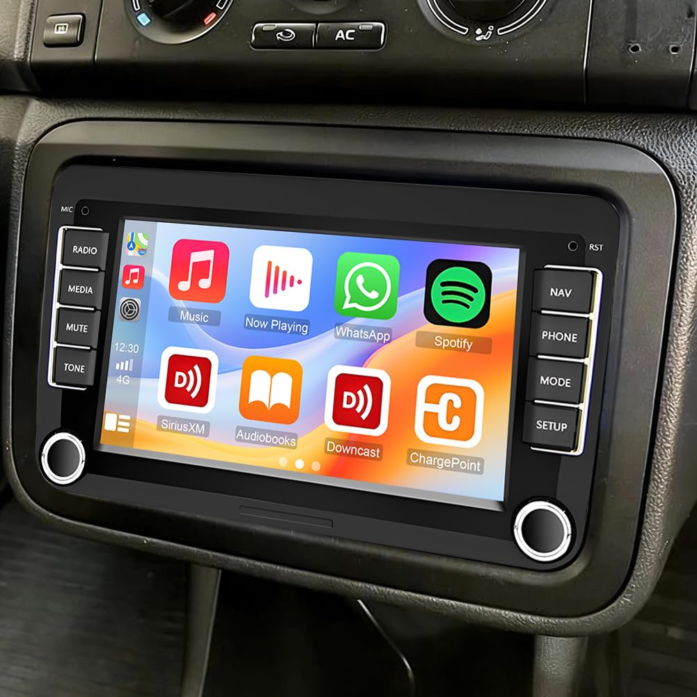 Radio samochodowe z systemem Android 14 2 DIN do Skoda Fabia 2007-2014 z bezprzewodowym Carplay i Android Auto Radio podwójne DIN, 7 cali ekran dotykowy z nawigacją GPS, WiFi, Bluetooth, RDS, FM, SWC