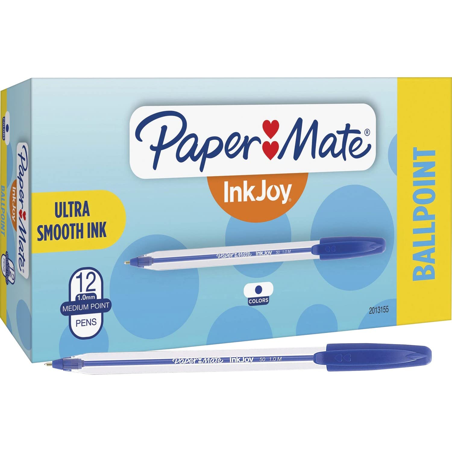 Paper Mate2013155 InkJoy 50ST Ballpoint Pens, Medium Point (1.0mm), Blue, Box of 12 Pens