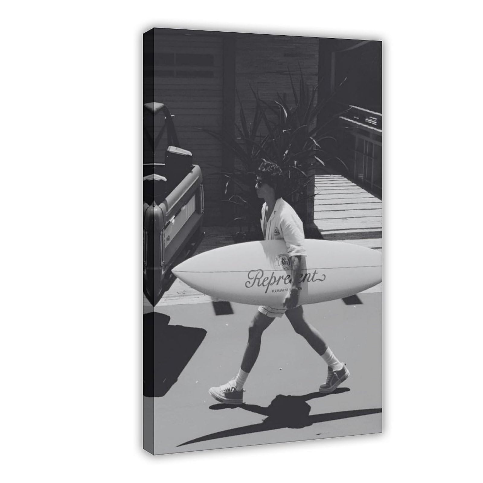 Jfecth Frame-Style Vintage Surf Board Poster Canvas Poster For Home Decor Gift