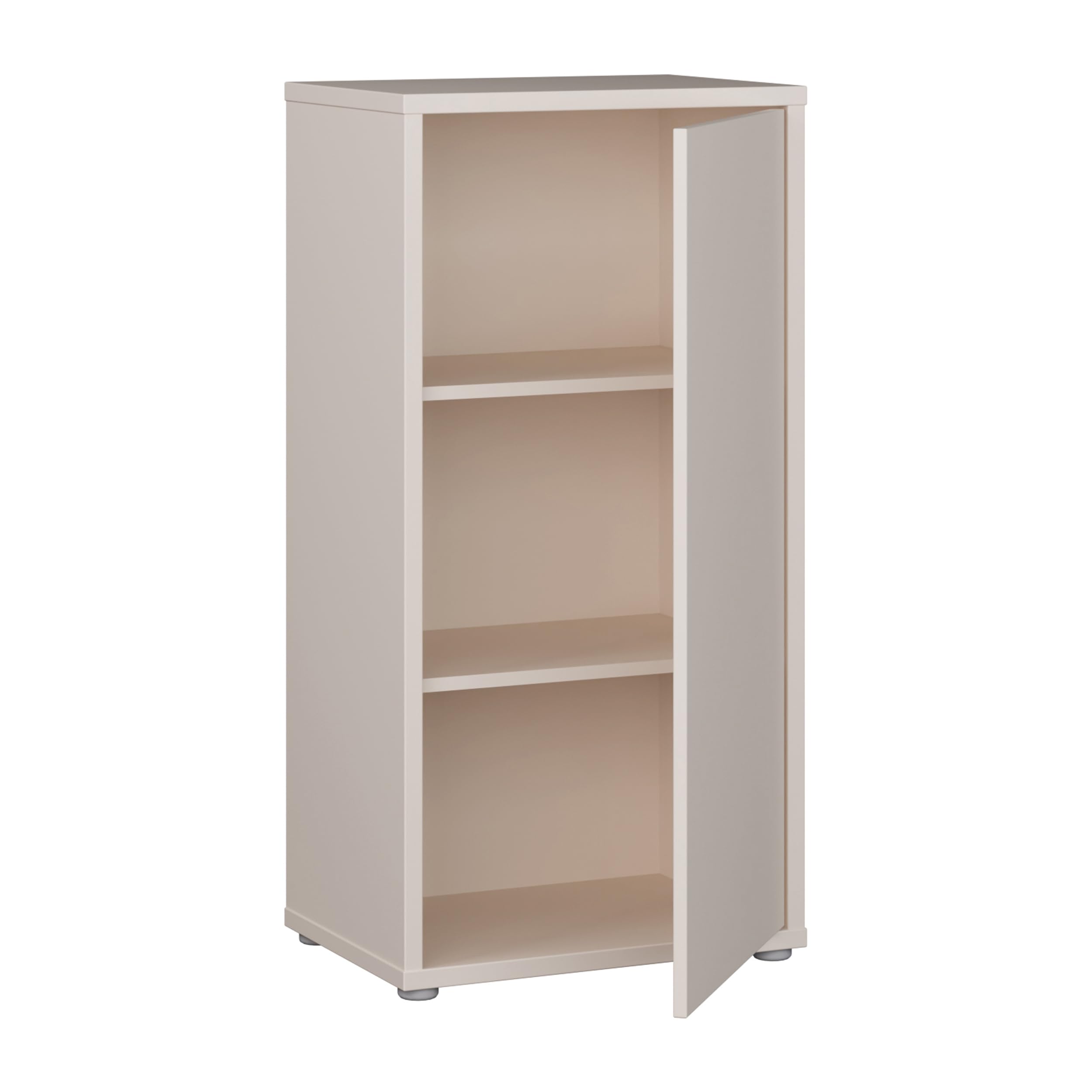 Forte Alice Springs schmaler Schrank 50, modern-minimalistisch, 1-türig, Wohn-/Schlafzimmer, Beistellschrank, Holzwerkstoff, Kaschmir Beige, 49,8 cm breit x 99,1 cm hoch x 34,9 cm tief