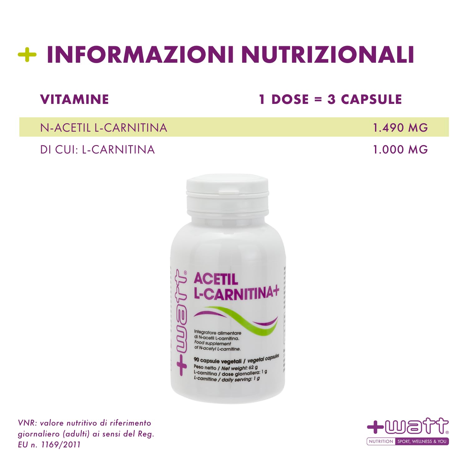 Acetil L-Carnitina 90 capsule integratore N-Acetil-L-Carnitina metabolismo grassi energia
