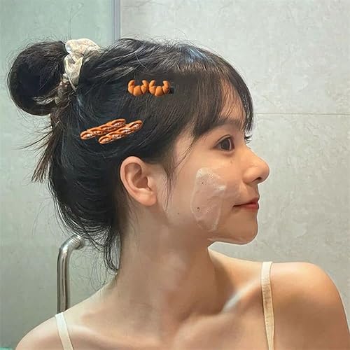 Miniatura 7 de Lindos clips de pelo de tarta de huevo para niños pinzas de pico de pato para niños comida simulada pizza croissant diadema geométrica divertida