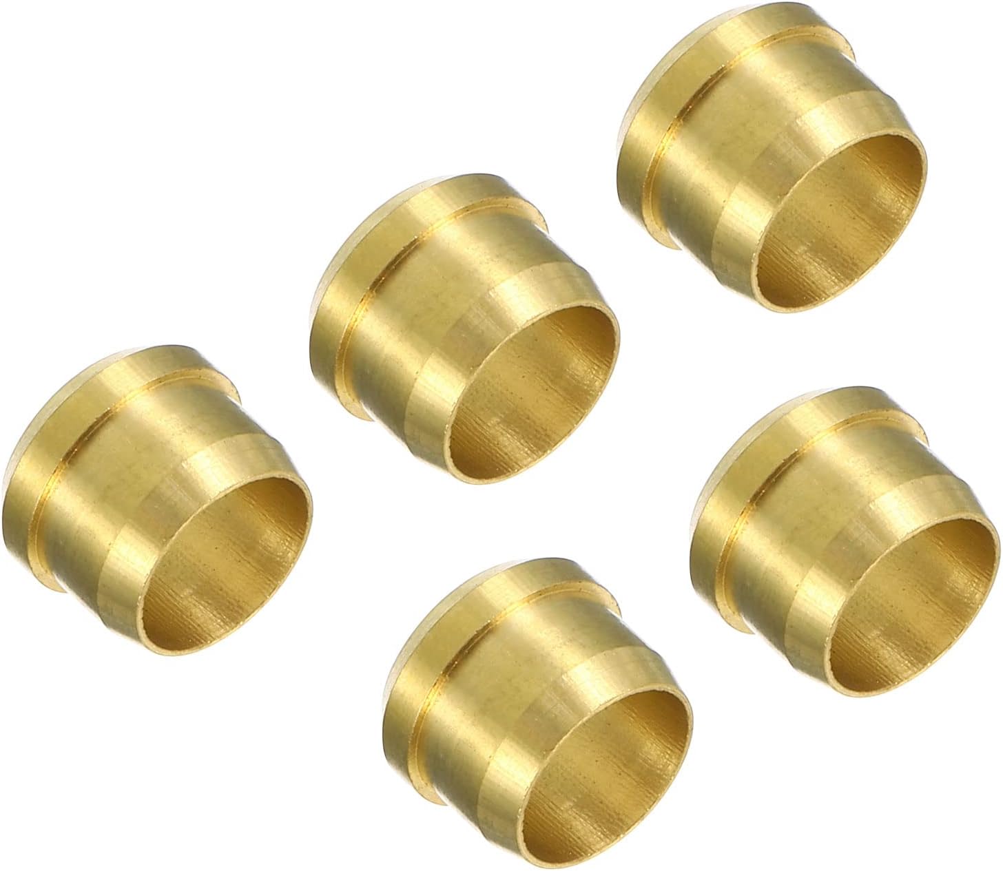 PATIKIL 8mm Tube OD Brass Compression Sleeves Ferrules 5 Pack Brass Compression Fitting Assortment Kit