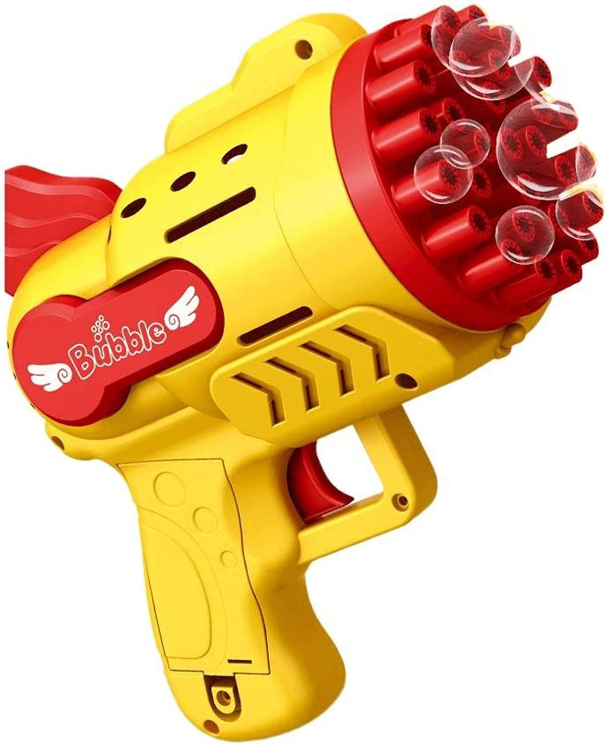 29-Hole Bubble Gun with Gradient Lights Automatic Bubble Maker Machine Battery Operated for Party Outdoor Activity (YELLOW)