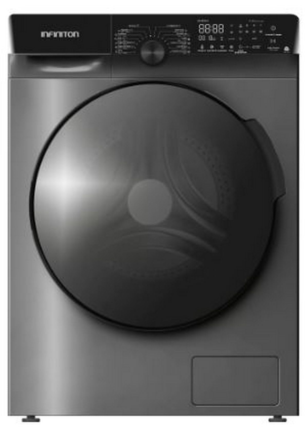 INFINITON Lavadora Carga Frontal WM-G124ADX, 12 kg, 1400 rpm, INVERTER, VAPOR CARE,ADD CLOTHING, 14 Programas, A, Silent mode, Inox