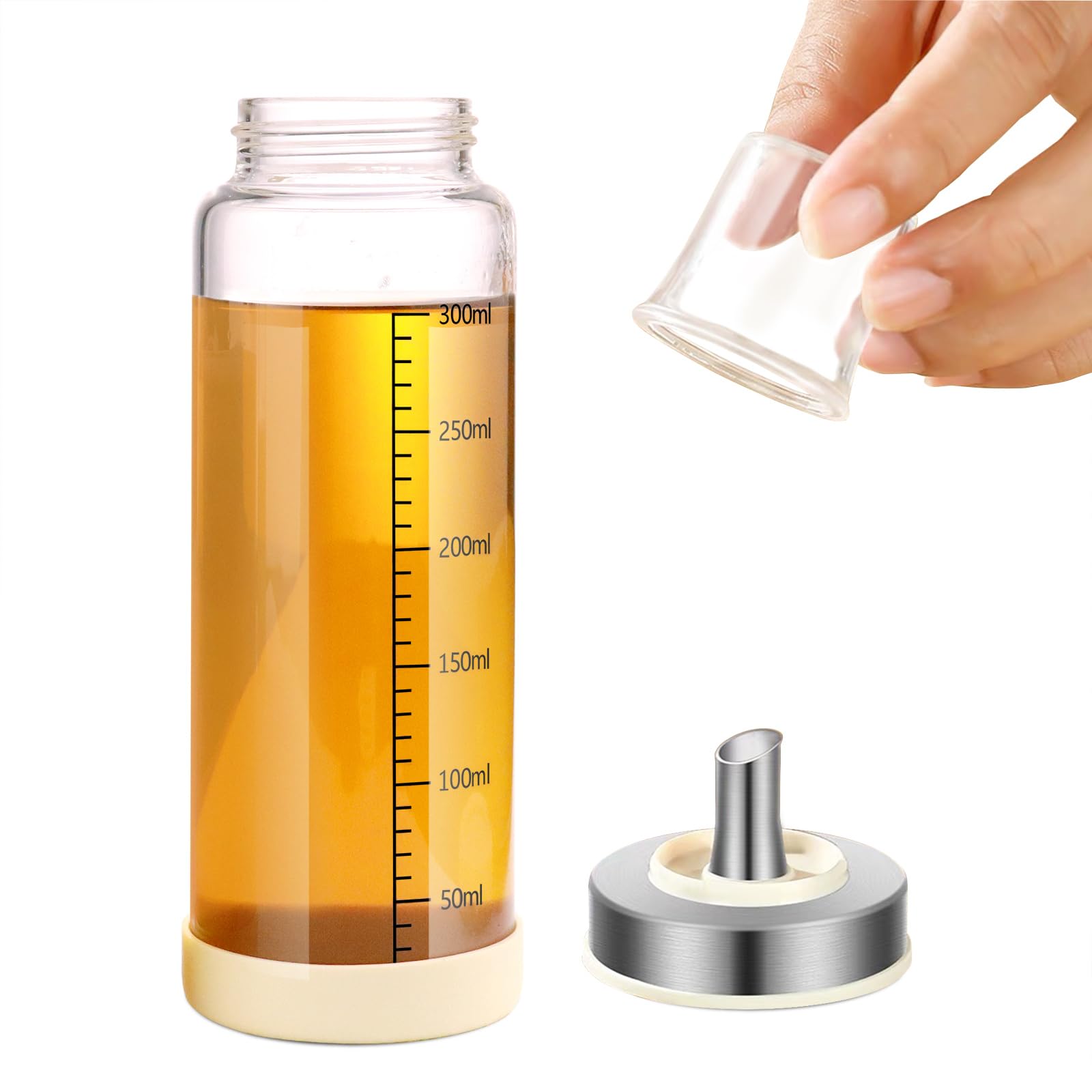 Dispensador de miel sin goteo, dispensador de jarabe de arce, diseño de olecranon, reflujo automático, tarro de miel con soporte, hermosa olla de miel, recipiente de miel perfecto (10 onzas