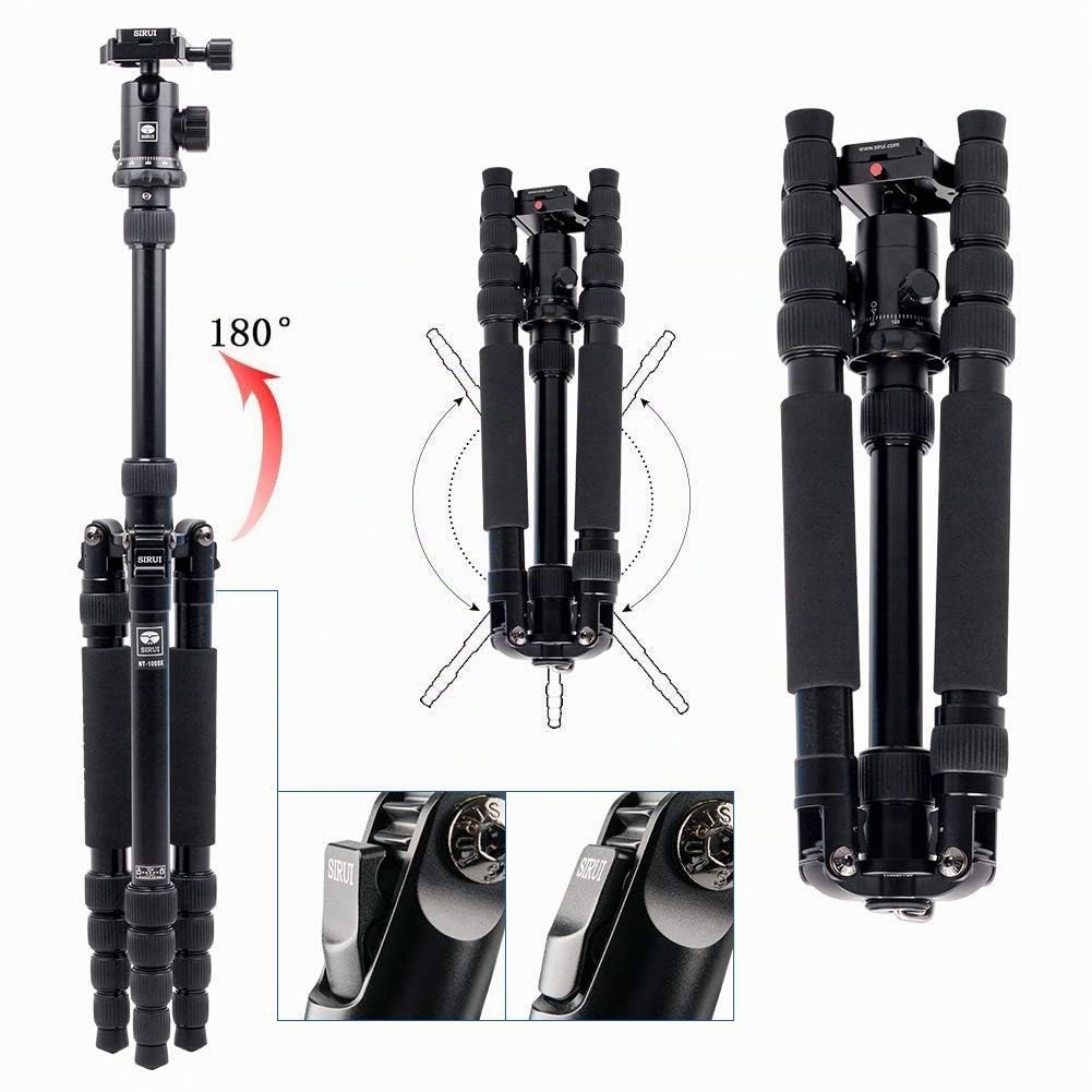 SIRUI NT-1005X Treppiede da viaggio universale Treppiede compatto in alluminio con gamba monopiede e testa a sfera E-10