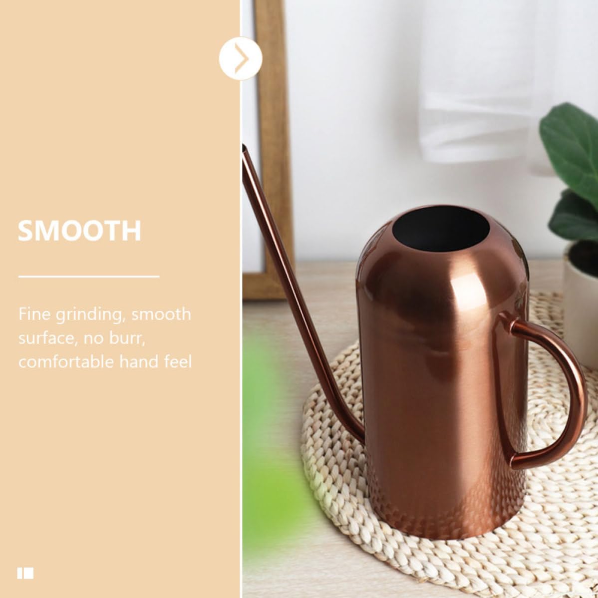 Regadera Vintage de Acero Inoxidable de 1.5l Mango Ergonómico y Diseño Resistente para Riego de Jardín y Flores