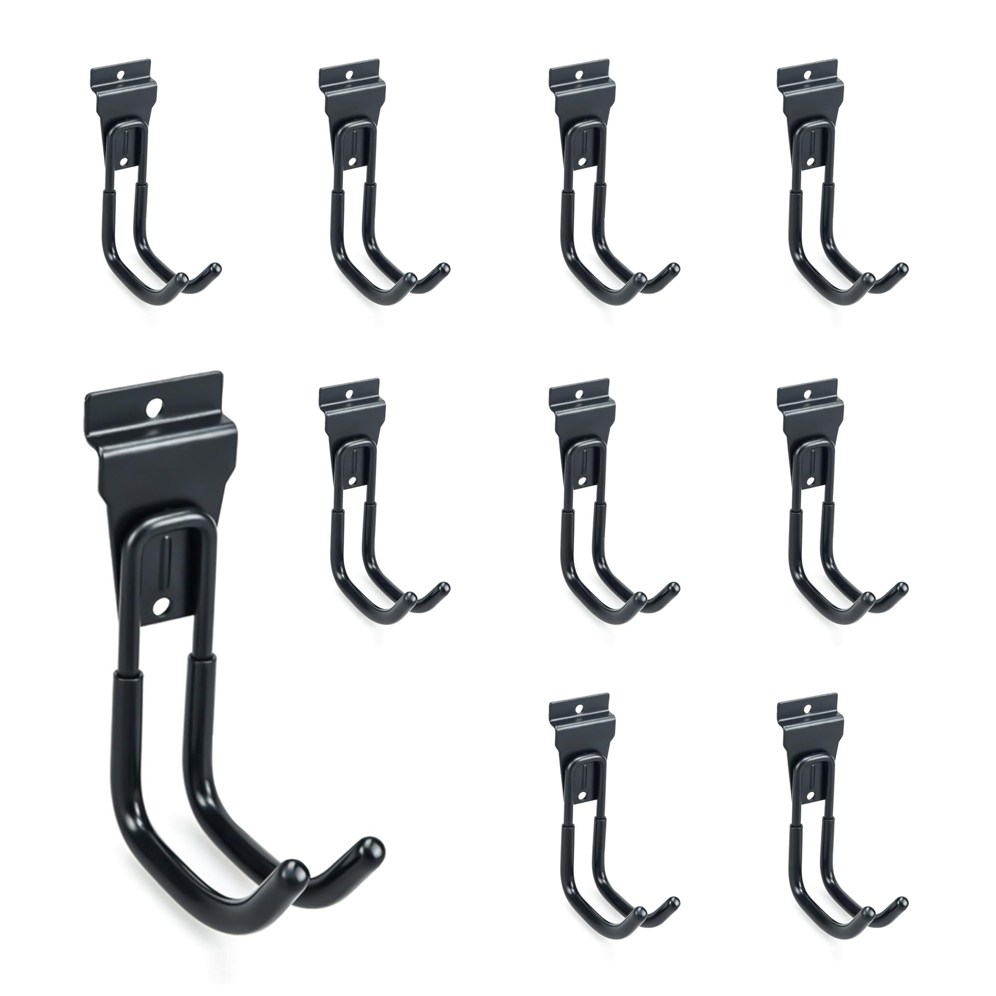 Slatwall Hooks Garage Hooks, SlatWall Accessories, Multi Size Garage Hanger, Hangers, Hooks Wall Mount Tool Holder for Ladder Garden Tools (Large J Hook)