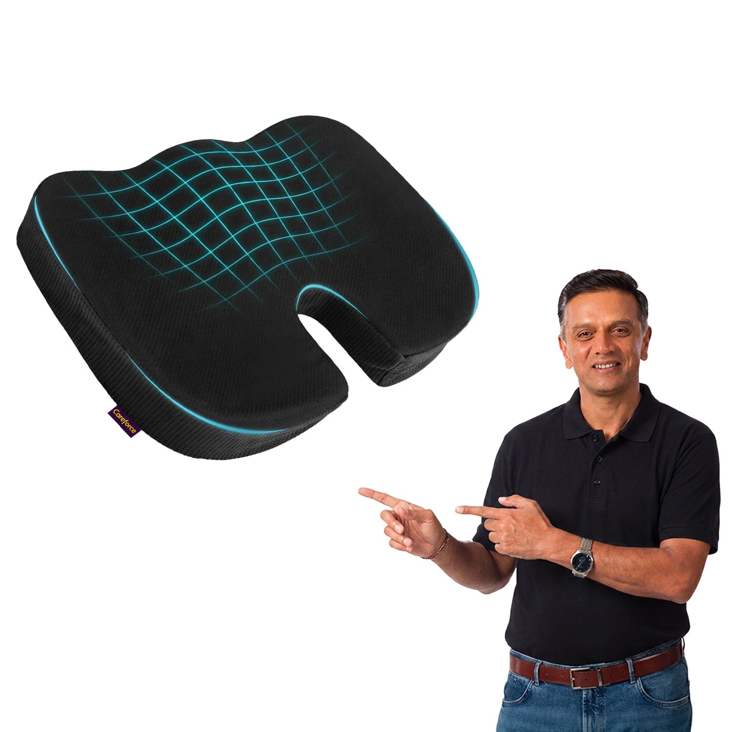 Careforce Car Seat Cushions for Chair Coccyx for Tailbone Pain for Chair Tailbone Pillow for Sitting for Car Driving Seat Sitting Pillow - PU