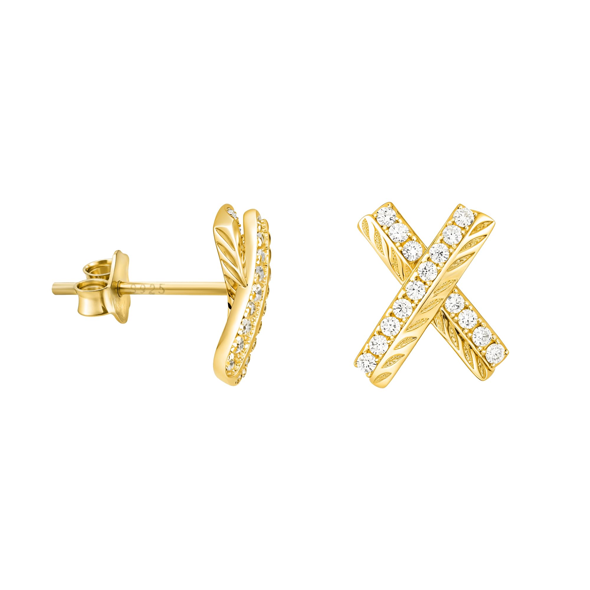 SOFIA MILANI - Damen Ohrringe 925 Silber - mit Zirkonia Steinen - X Ohrstecker