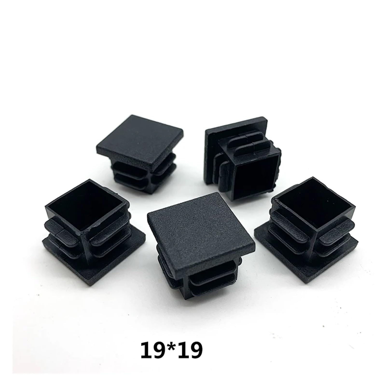 Prostokątna zatyczka do rur ze stali czarnej antypoślizgowe nakładki na nogi meblowe 60 x 60 mm 50 x 50 mm 40 x 40 mm chroni podłogi trwałe nasadki do rur zestaw 8 szt. (38 EU)