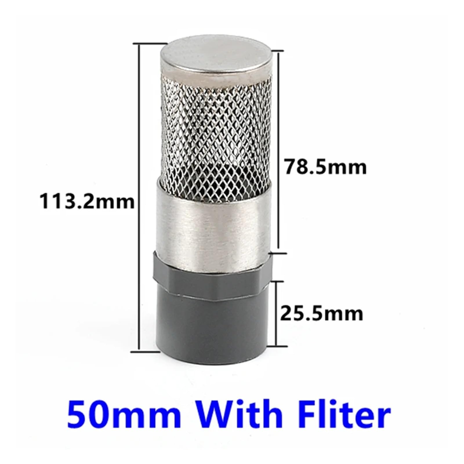 1/3 sztuk szary pcv gwint męski złącze proste nawadnianie ogrodu montaż rur filtry akwarium zbiornik na wodę zasilającą wspólne(50mm With Filter,1 piece)