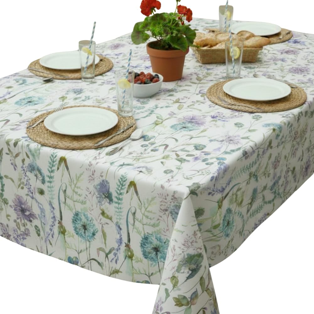Jolee Tablecloths Montagna Pacific Jolee Water Repellent Floral Indoor Outdoor Wipe Clean Tablecloth, Rectangular, 144 X 200 Cm