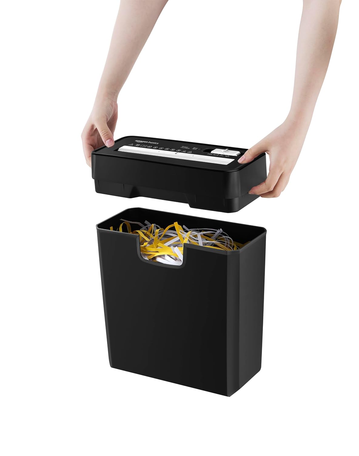 Amazon Basics 6-Sheet Strip Cut Paper & Credit Card Shredder, 10 Liter Waste Basket Capacity|for Office and Home Usage| 1 ...