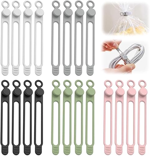 20 bridas de silicona para cables, organizador de cables de datos actualizadas 2025, organizador de cables reutilizable para agrupar y sujetar disponible en Yaxa Guatemala