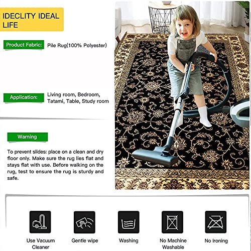 Rugs Inn Marrakesh Area Rugs – Traditional Low Profile Vintage Design Large Rug for Bedroom Dining Room Living Room Kitchen Carpet Mats (Black - 0210, 200 x 290 cm) - Cosy Home Interiors Rugs Inn Marrakesh Area Rugs – Traditional Low Profile Vintage Design Large Rug for Bedroom Dining Room Living Room Kitchen Carpet Mats (Black - 0210, 200 x 290 cm) - Image 6