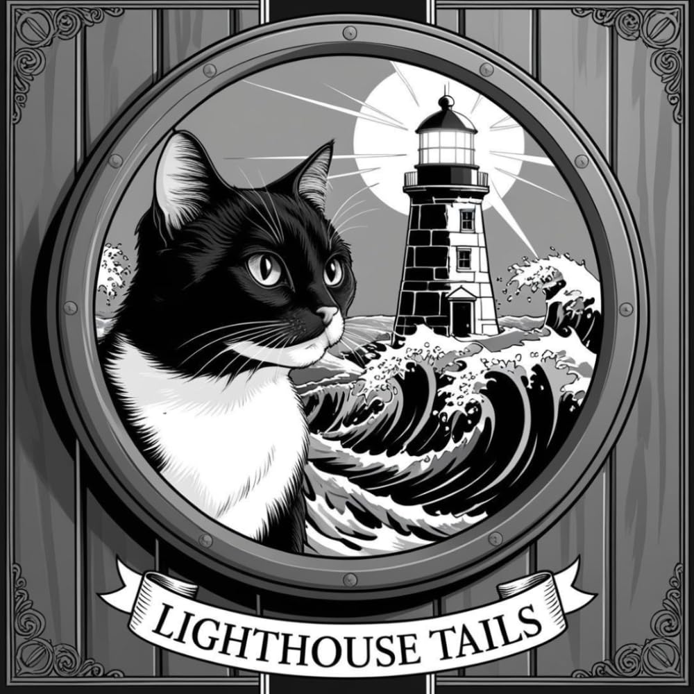 Lighthouse Tails: Where Lighthouses Shine and Cats Roam: A Soothing Coastal Colouring Book