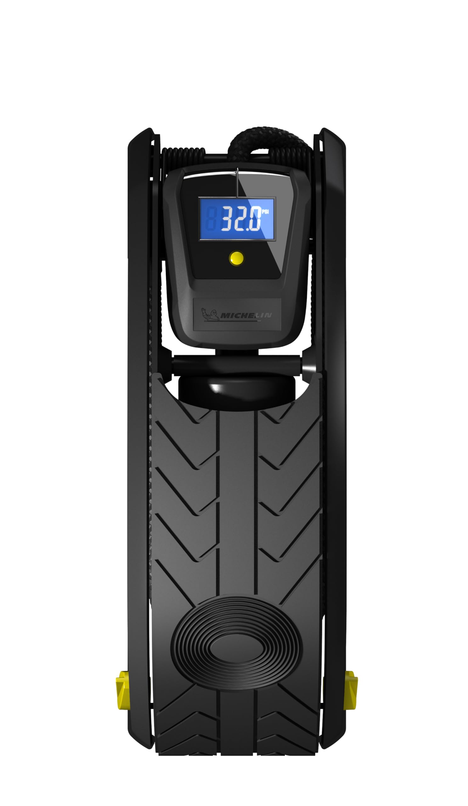 MICHELIN Digital Single Barrel Foot Pump with Rubber Feet (Black)