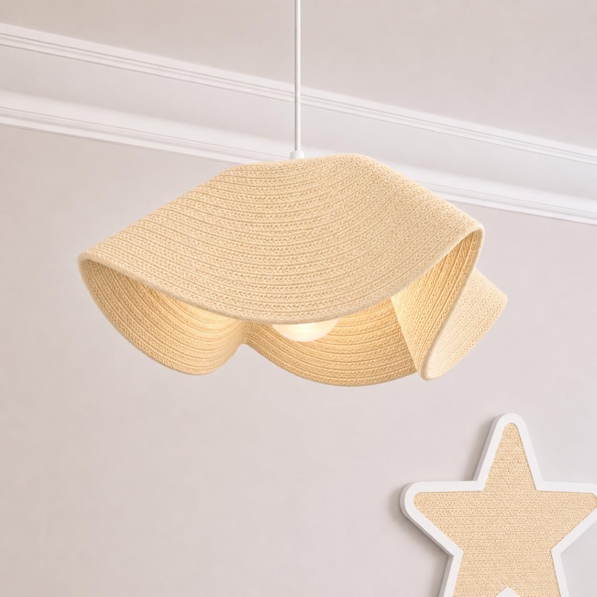 CGC Lighting Indoor Ceiling Lampshade Easy Fit Pendants Childrens Kids Bedroom Playroom Toy Room (Cream Large)