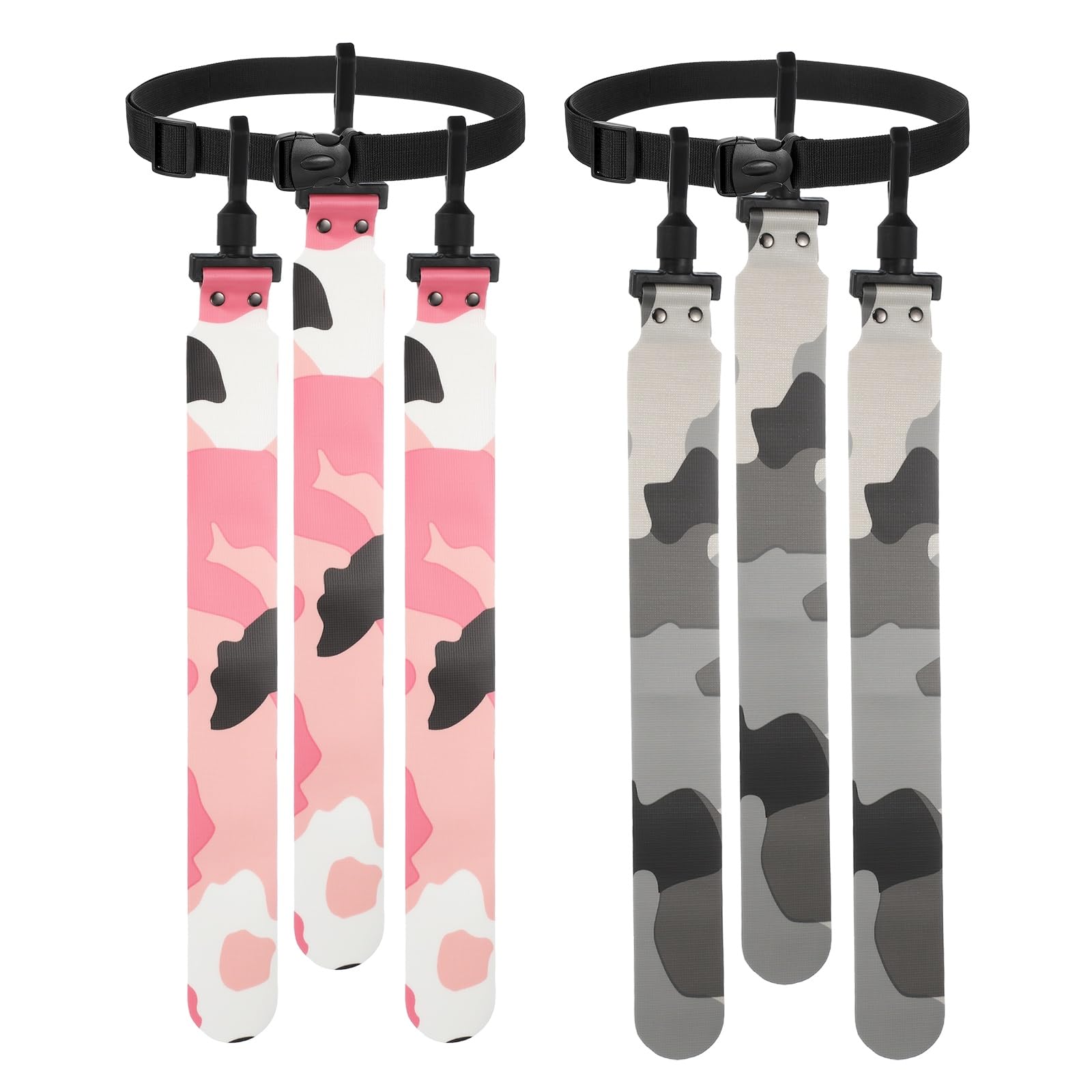 YELARXI Flag Football Set,Adjustable Flag Belt 2Pcs,Camouflage Grey/Pink