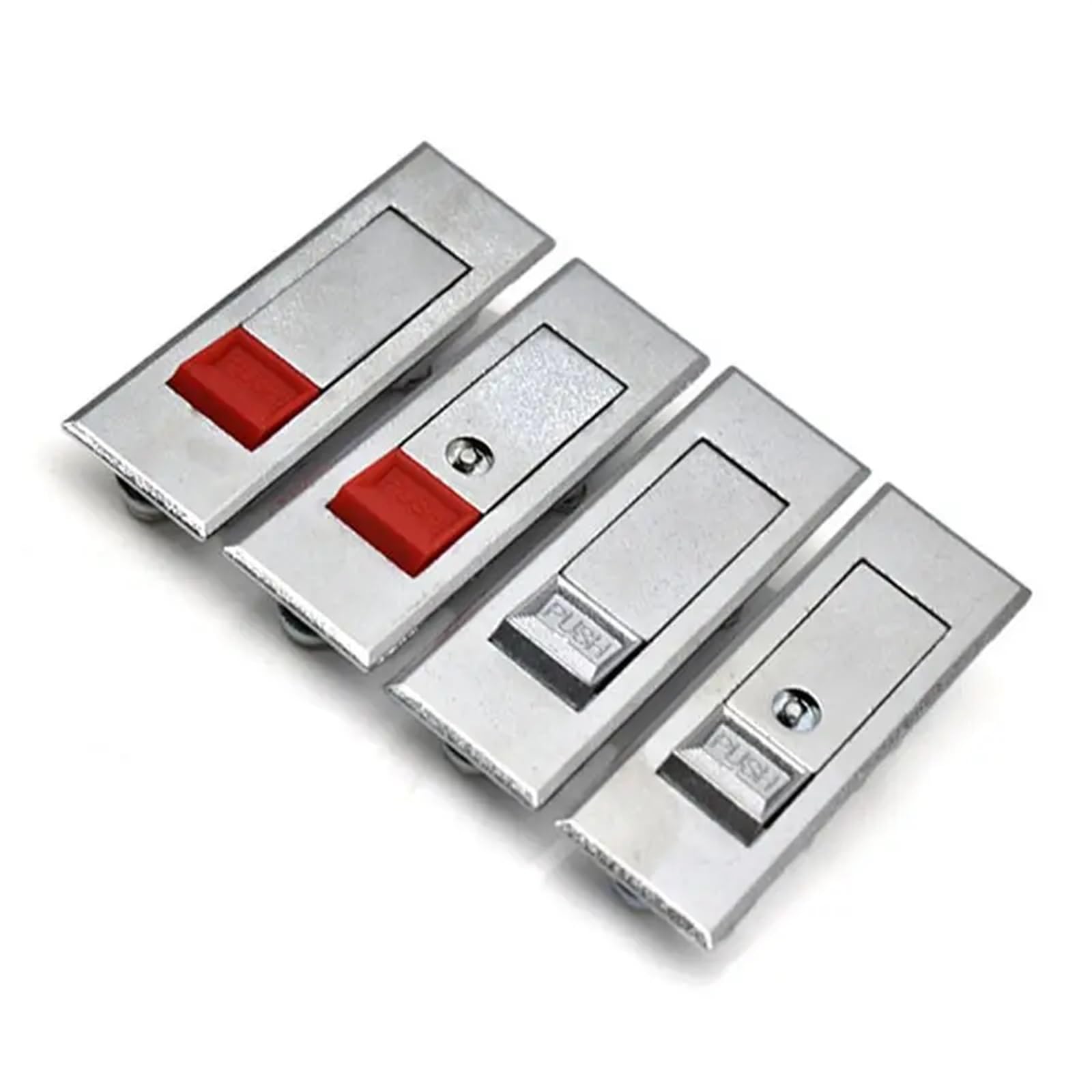 Schrankschloss aus Zinklegierung, Rot/Silber, Knopfleiste, Schlösser mit Schlüssel für Schränke, Schalter, Schaltschrank, Türschloss, elektrische Schränke, 1 Stück (Rot - kein Schlüssel-Zink)