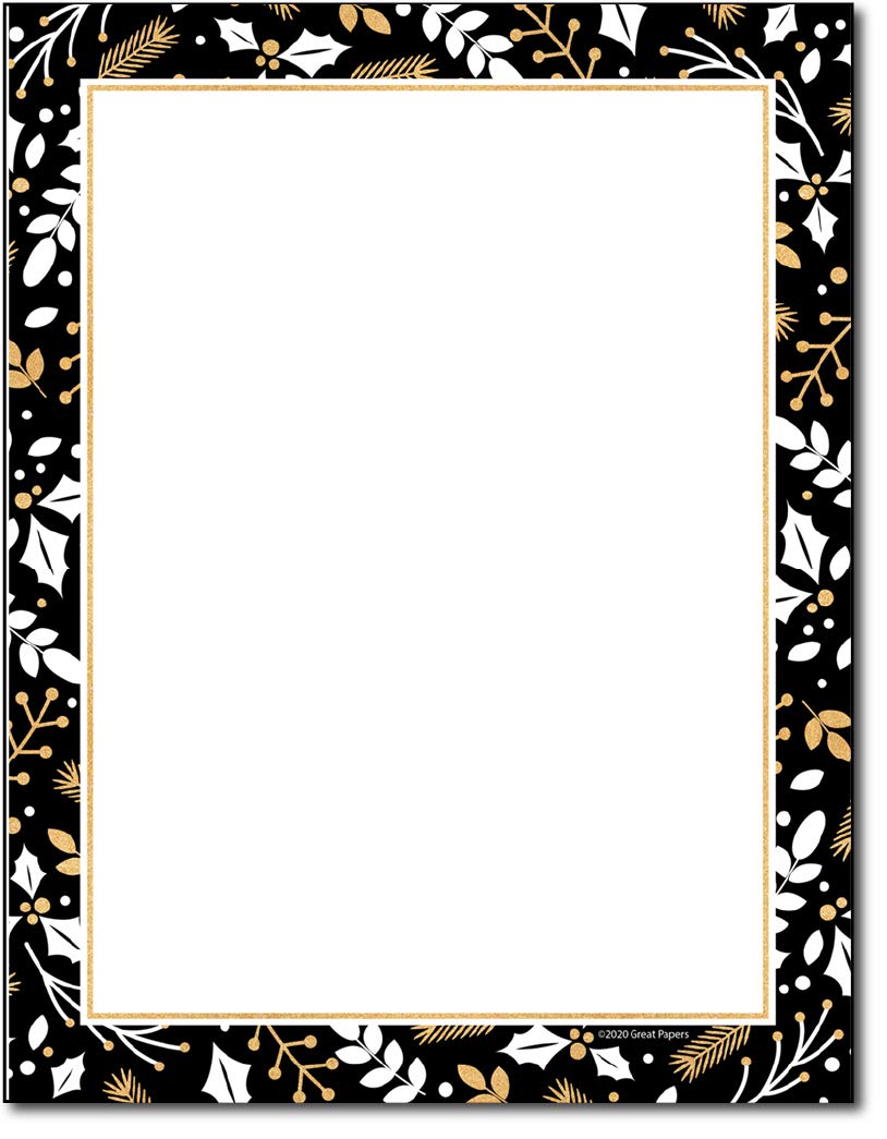 Christmas Letter Paper Black And White