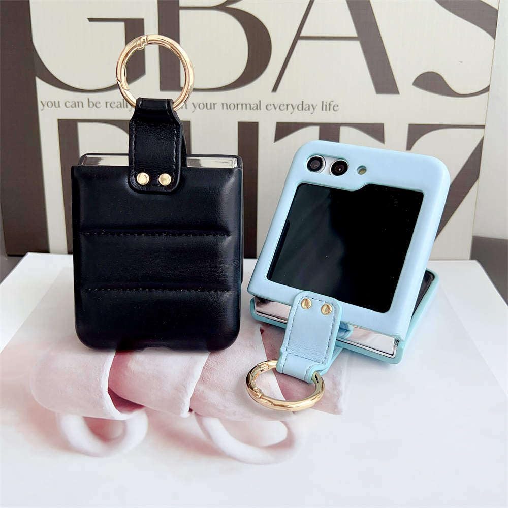 Custodia con anello opaco per Samsung Galaxy Z Flip 3, 4, 5, 5G, colore: azzurro cielo, per Samsung Z Flip 3