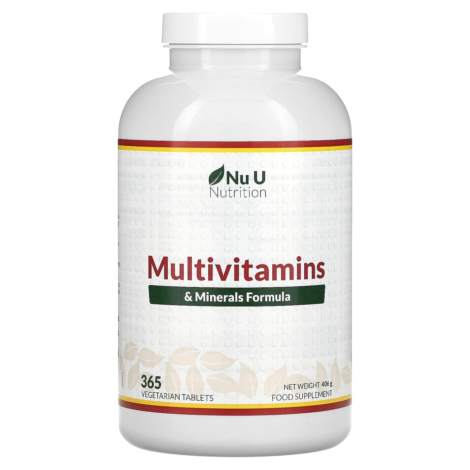 Multivitamins & Minerals Formula | 365 Tablets (Up to 1 Year Supply) | 24 Multivitamins with Iron and Minerals for Men and Women | Multivitamin Tablets Suitable for Vegetarians by Nu U Nutrition