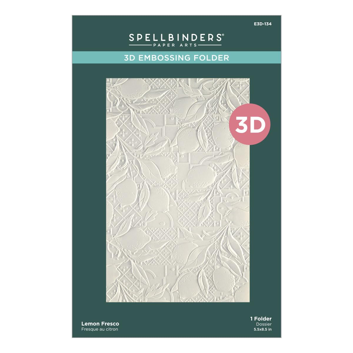 Hero Arts Lemon Fresco 3D Embossing Folder from the La Dolce Vita Collection