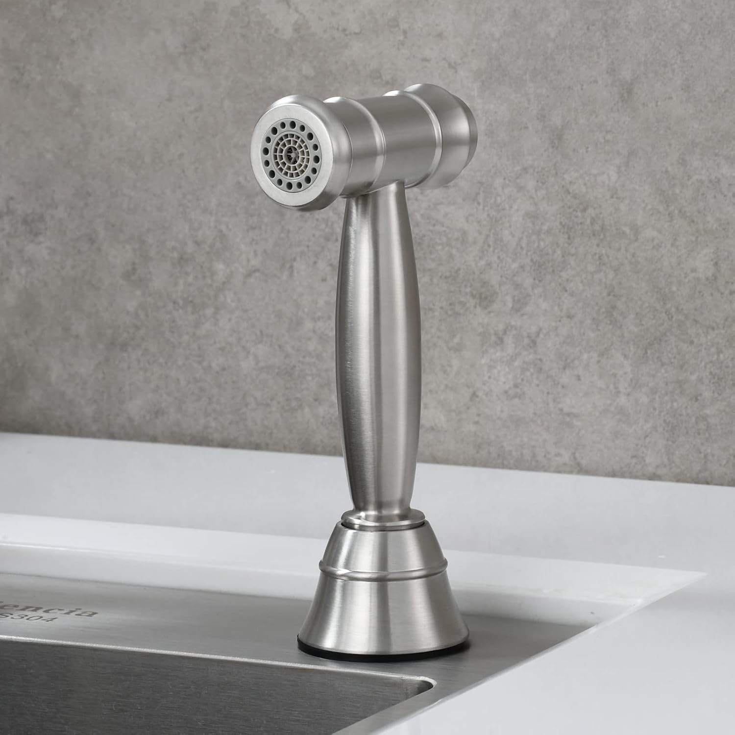 Tecmolog Stainless Steel Kitchen Sink Side Spray Brushed Nickel Sink Sprayer Head Replacement for Kitchen Faucet, WS030AF