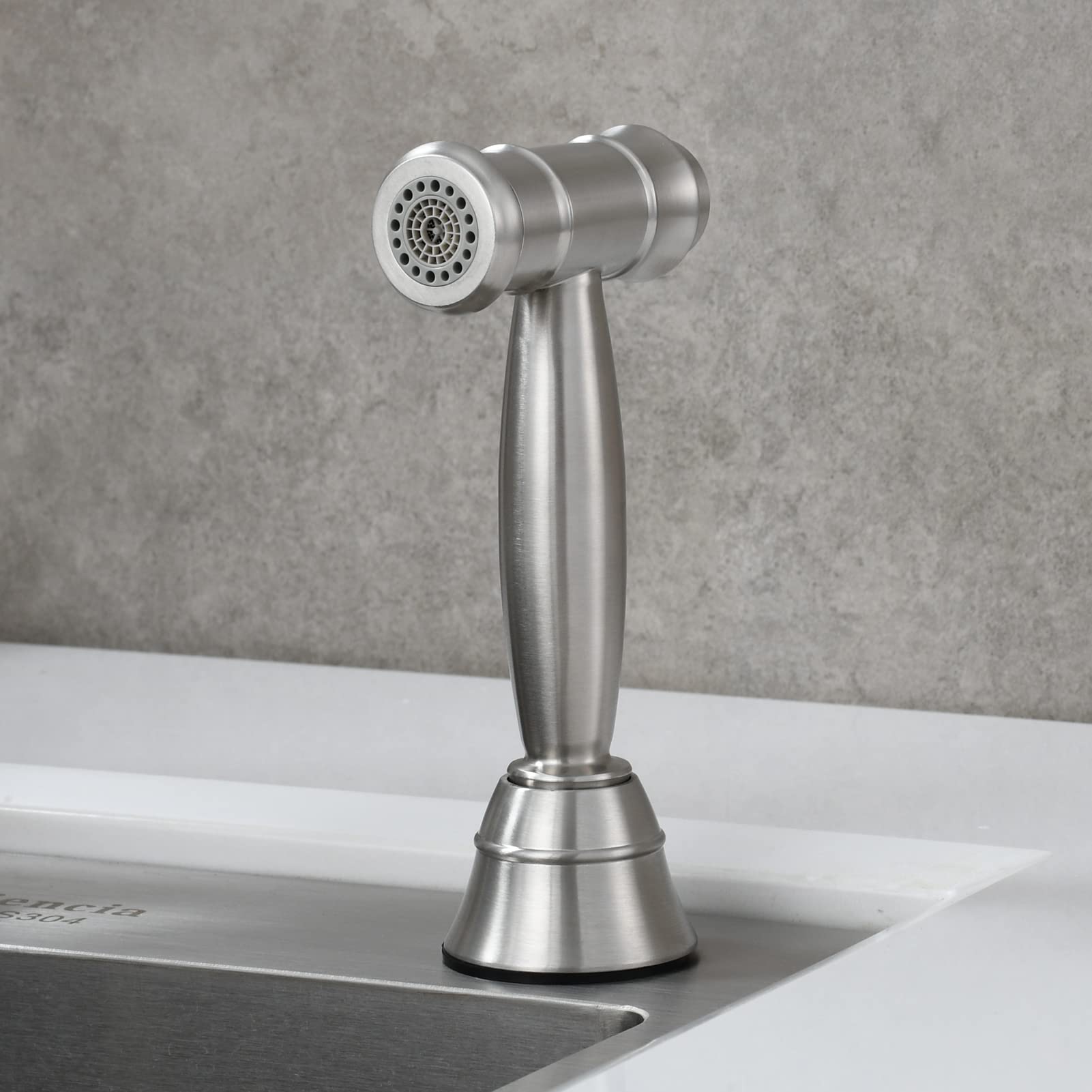 Tecmolog Brausekopf Küchenarmatur Edelstahl 2 Strahlarten Geschirrbrause Ersatzkopf für Küche, Gebürstetes Nickel, WS030AF