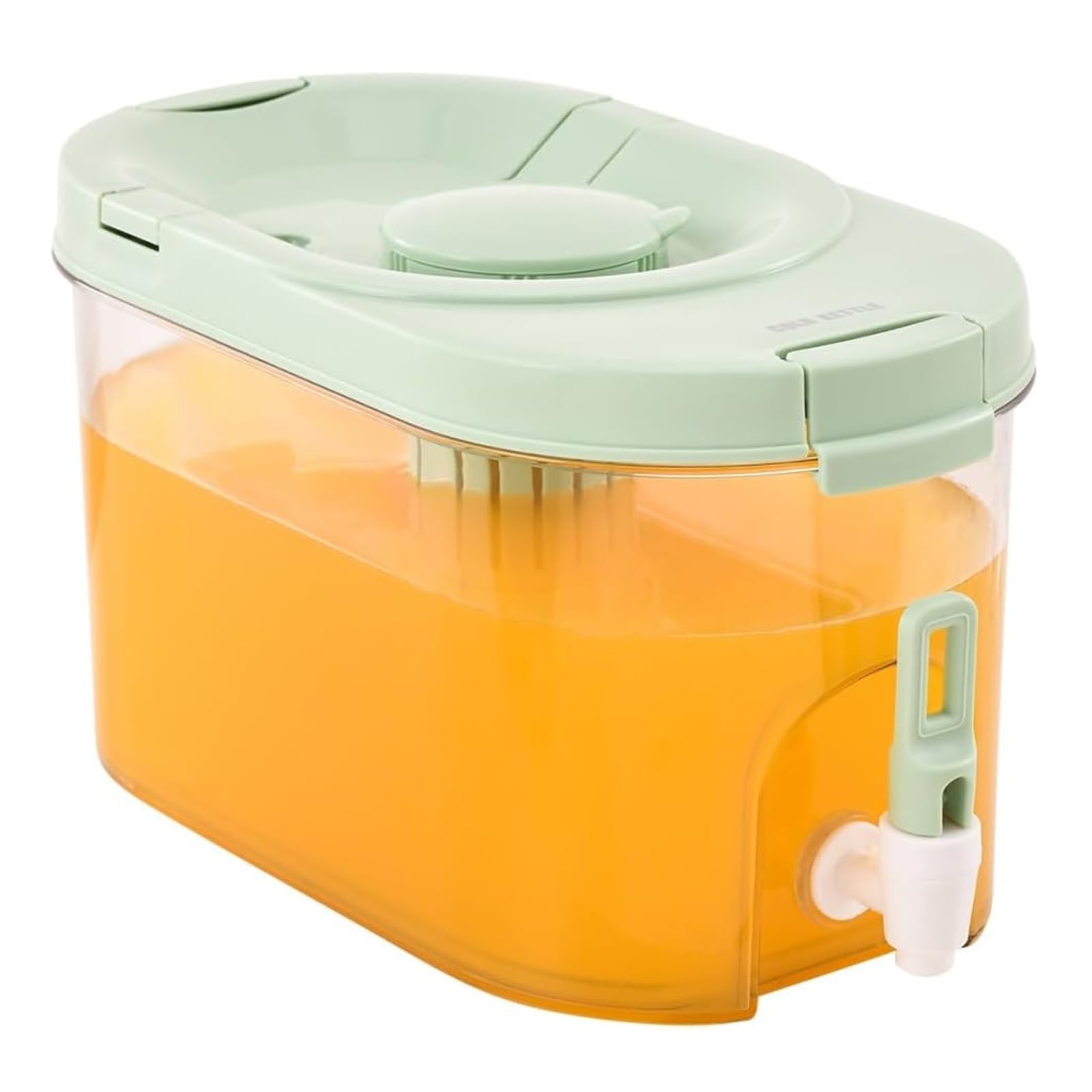 MYUYEE Juice Dispenser Fridge Drink Dispenser Cold Water Pitcher Beverage Container With Spigot Lemonade Stand Juice Jug For Party Ice Chamber (Gr?N)