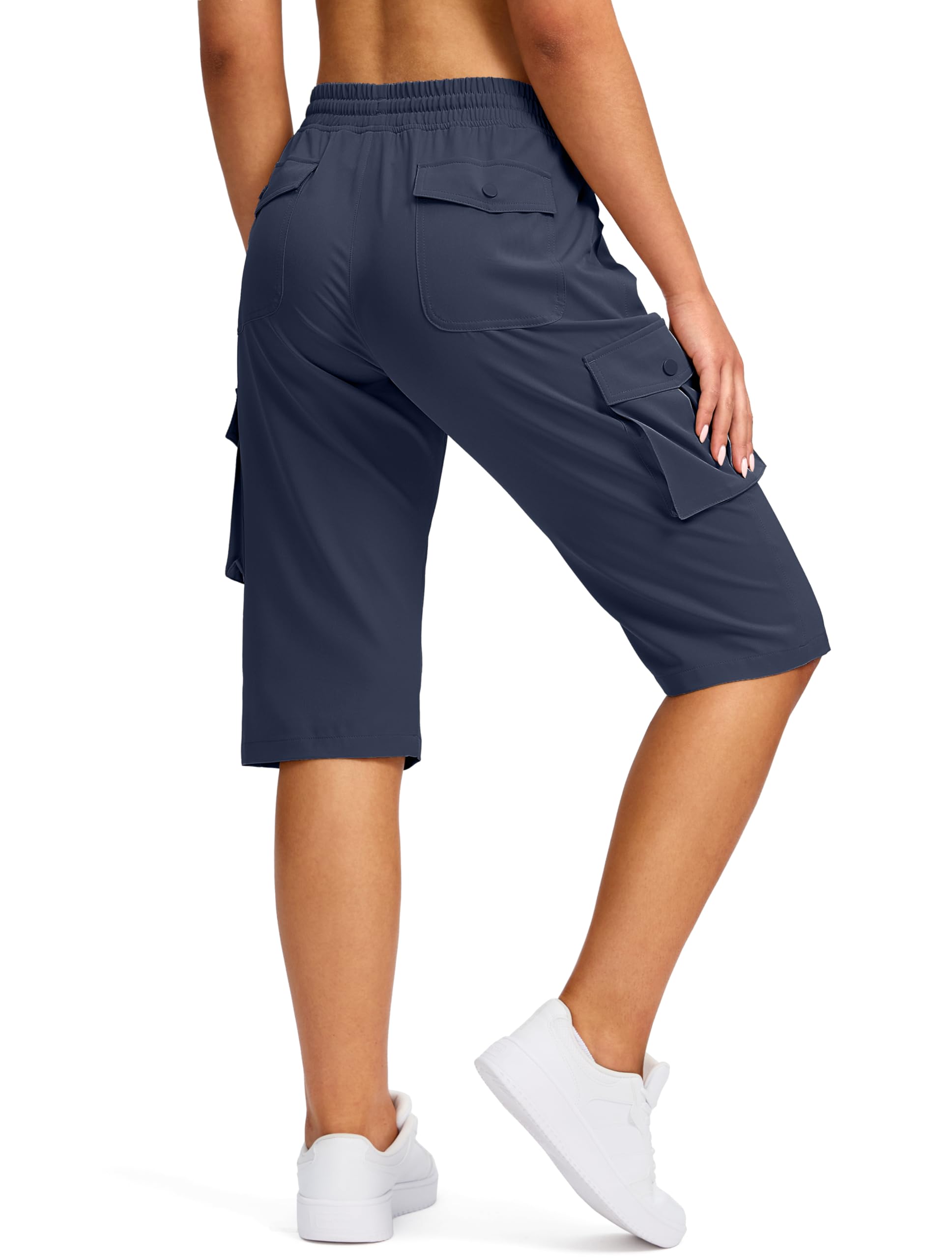 Viodia 15" Long Shorts for Women Hiking Cargo Bermuda Shorts Lightweight Knee Length Capris for Summer Travel Fishing