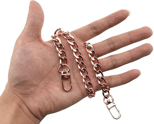 Miniatura 20 de HAHIYO Correa metálica de cadena para bolso de 43.3' de oro para bolso cruzado, bandolera y bolso de mano, cómoda y plana de 0.4' de ancho, extra