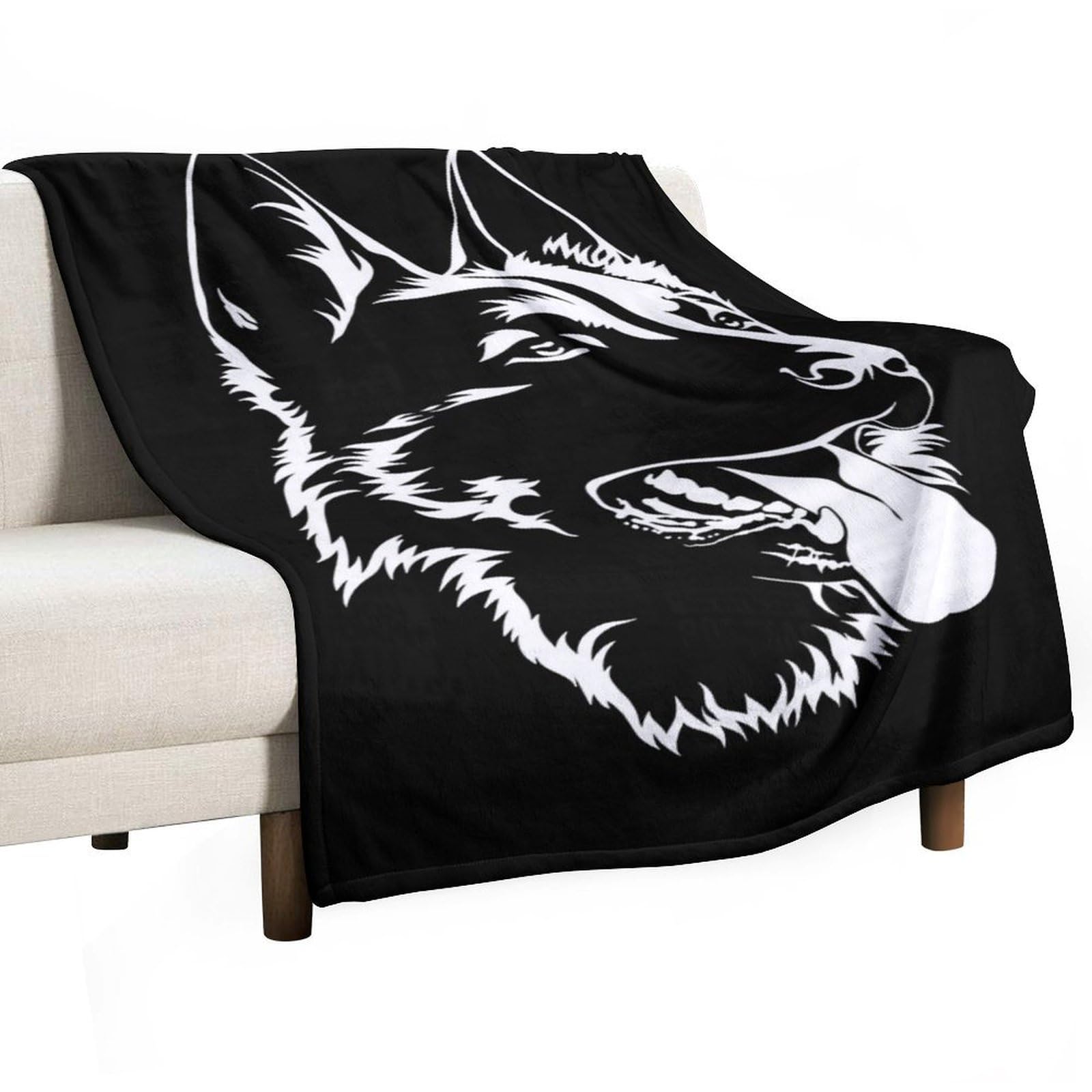 Cgsbngha Style Black German Shepherd Flannel Fleece Blanket Lightweight Soft Throw Blankets For Sofa Couch Bed Chair