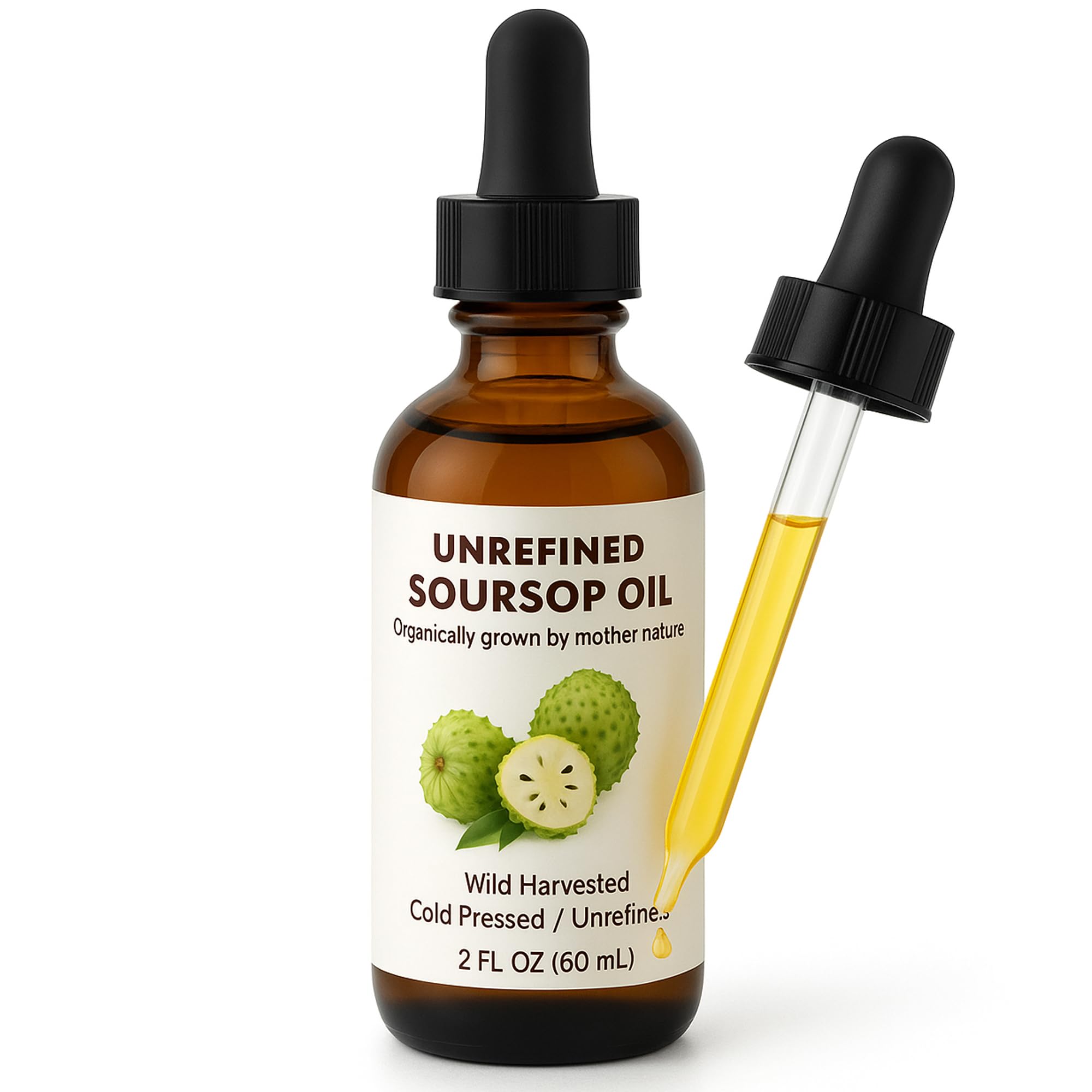 Virgin Soursop Oil (Anona Muricata/Graviola/Guanabana) – 100% Pure, Organic, Cold-Pressed, Unrefined – 2oz / 60ml – Natural Facial Oil & Moisturizer for Dry, Damaged, or Sensitive Skin